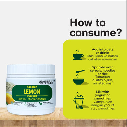 ORGANIC FIELDS Organic Lemon Powder 100g