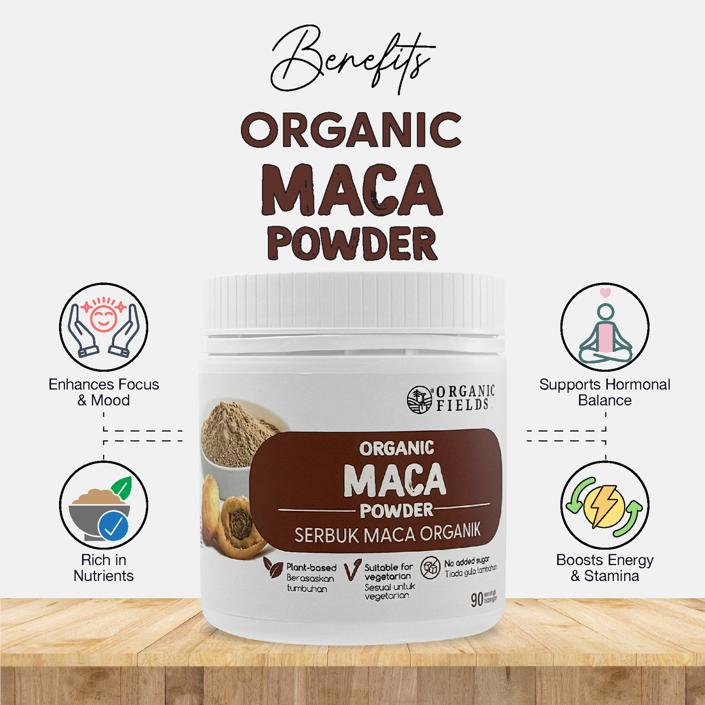 ORGANIC FIELDS Organic Maca Powder 180g