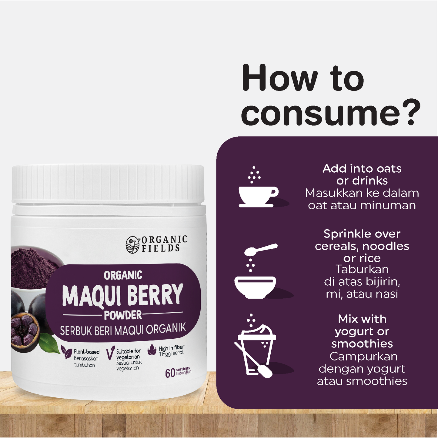 ORGANIC FIELDS Organic Maqui Berry Powder 120g