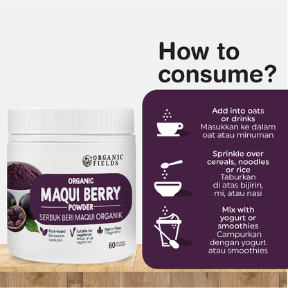 ORGANIC FIELDS Organic Maqui Berry Powder 120g