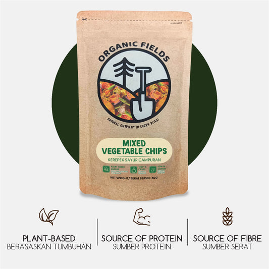 Buy 1 Free 1 | (Short Expiry: May 2026) ORGANIC FIELDS Mix Vegetable Chips 50g