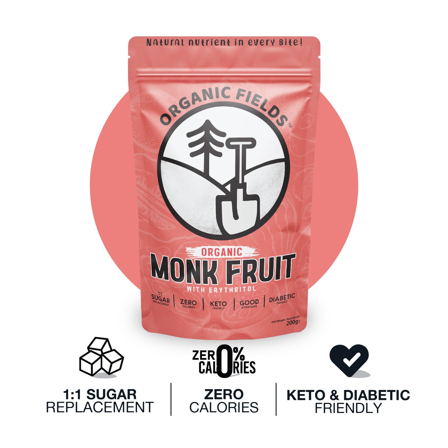 Monk Fruit sweetener with erythritol