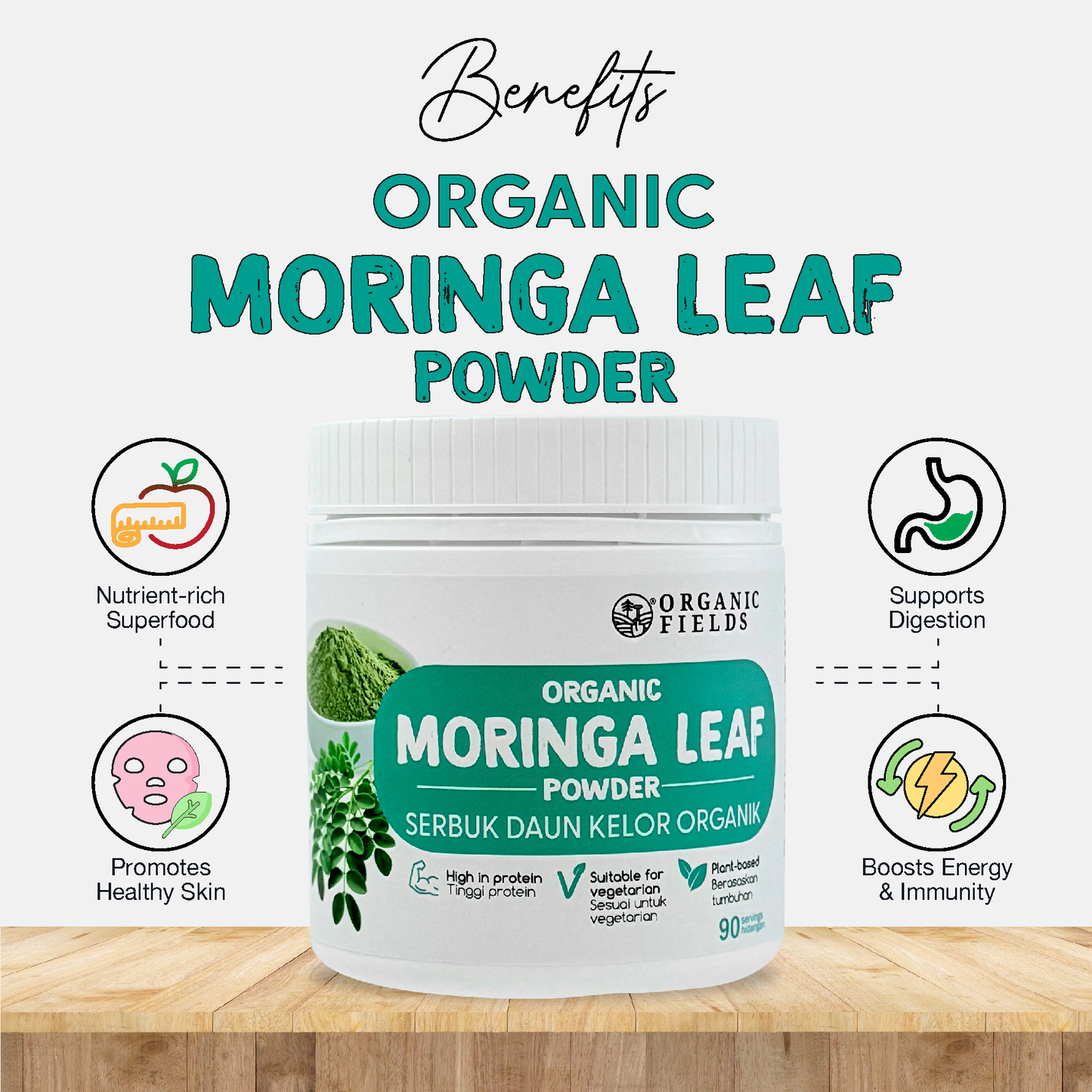 ORGANIC FIELDS Organic Moringa Leaf Powder