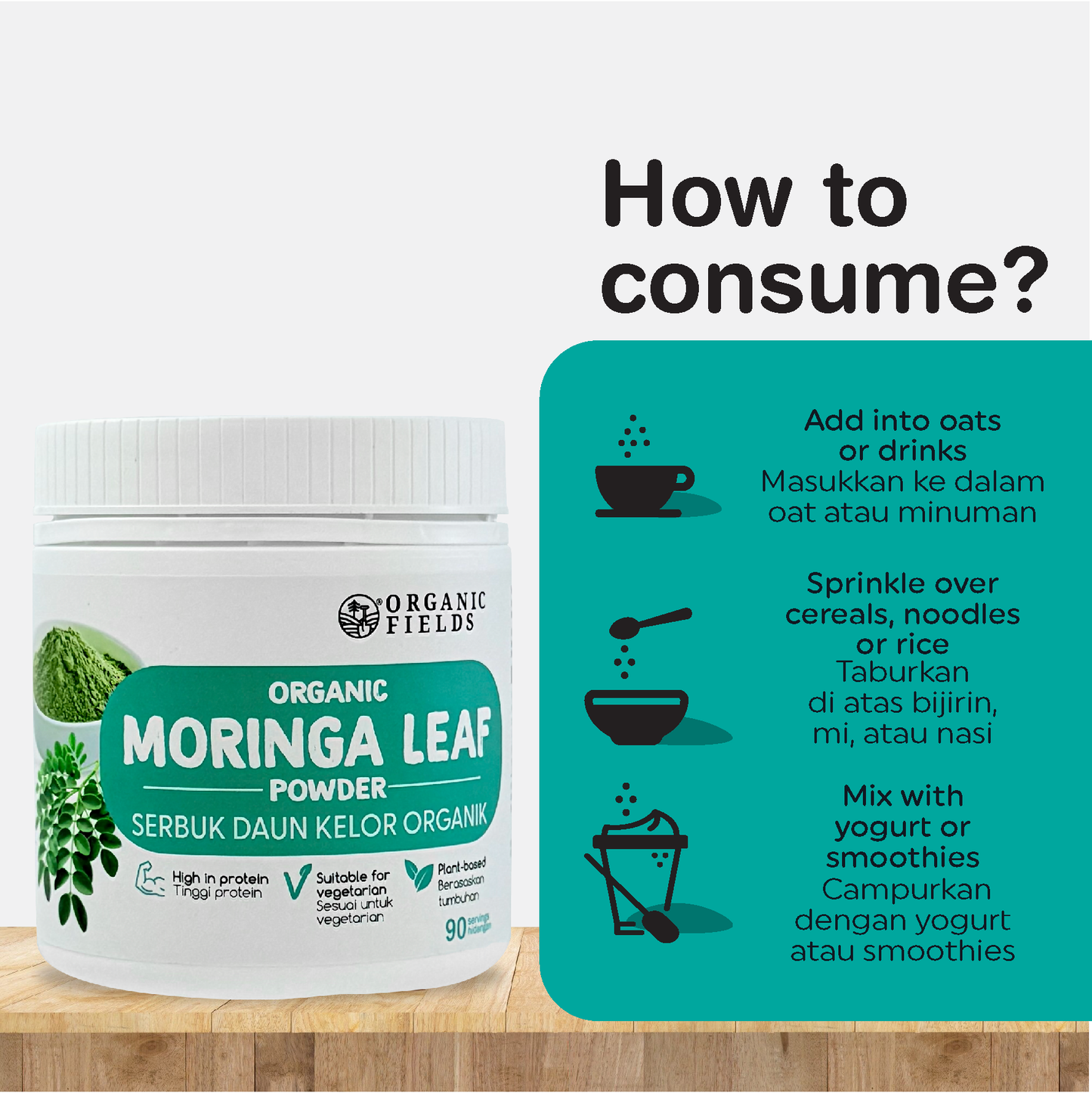 ORGANIC FIELDS Organic Moringa Leaf Powder