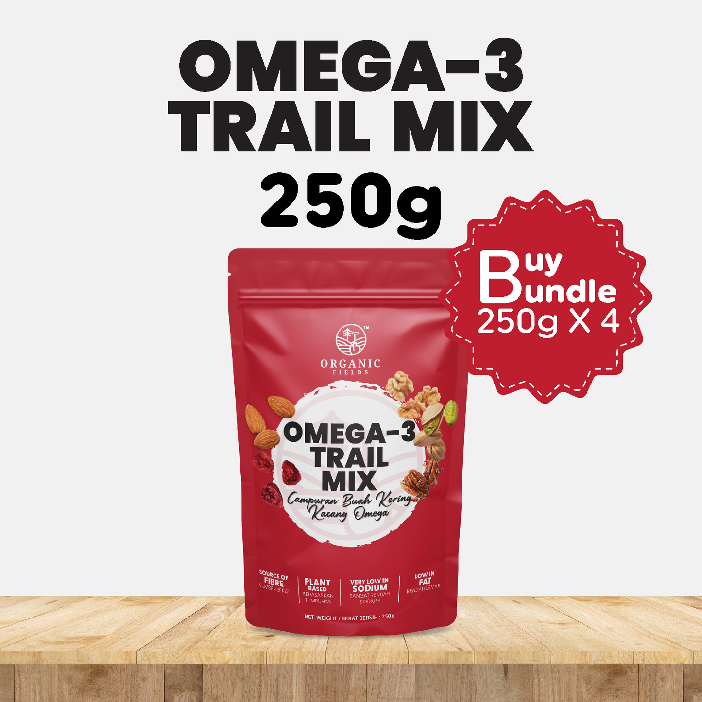 ORGANIC FIELDS Omega-3 Trail Mix