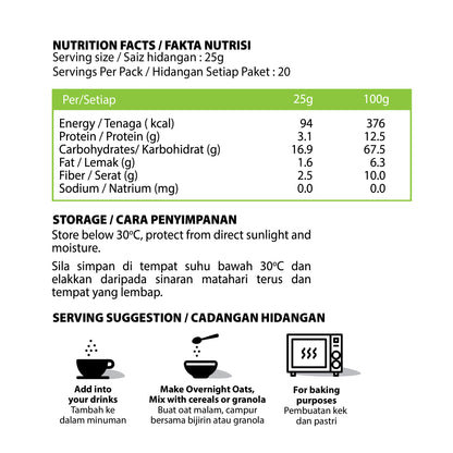 Organic Finland Rolled Oats 500g