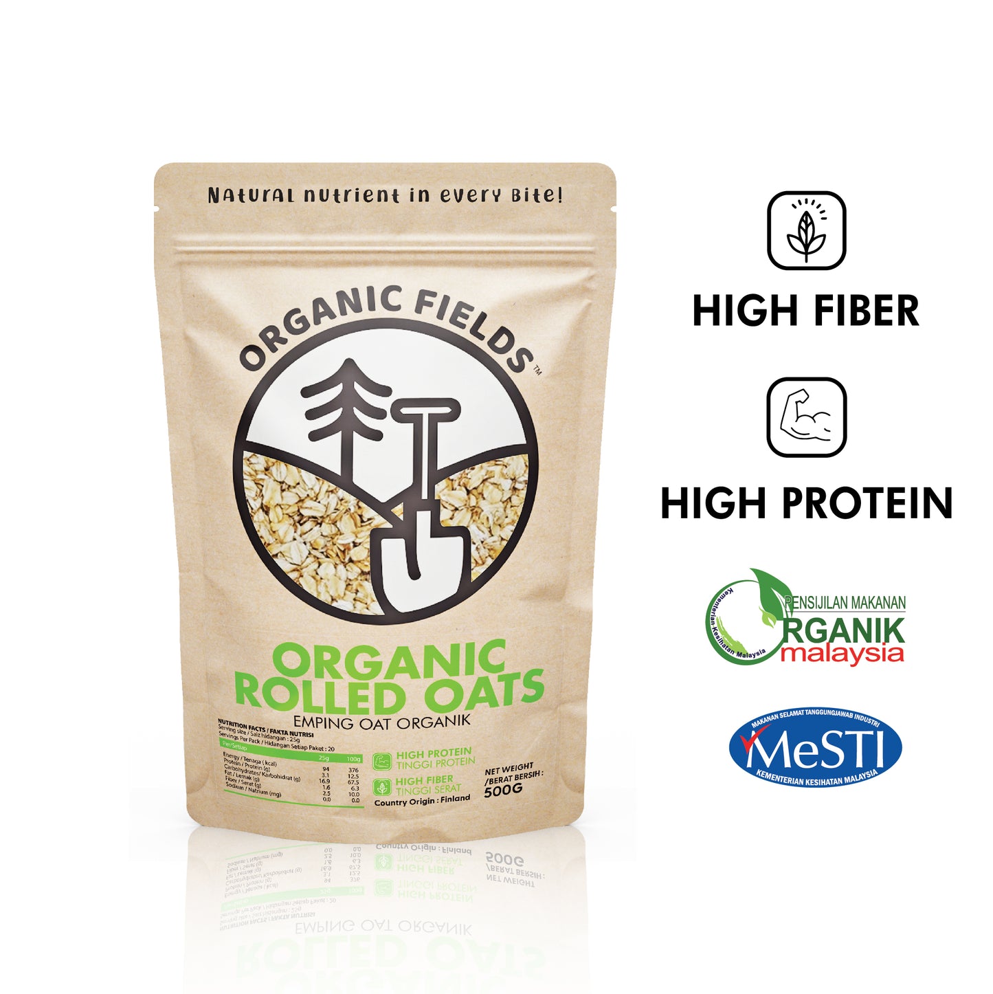 Organic Finland Rolled Oats 500g