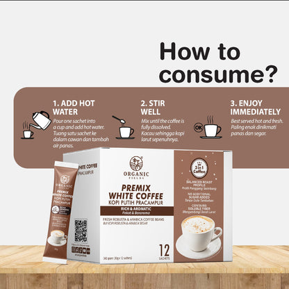 ORGANIC FIELDS White Coffee 30gm x 12's