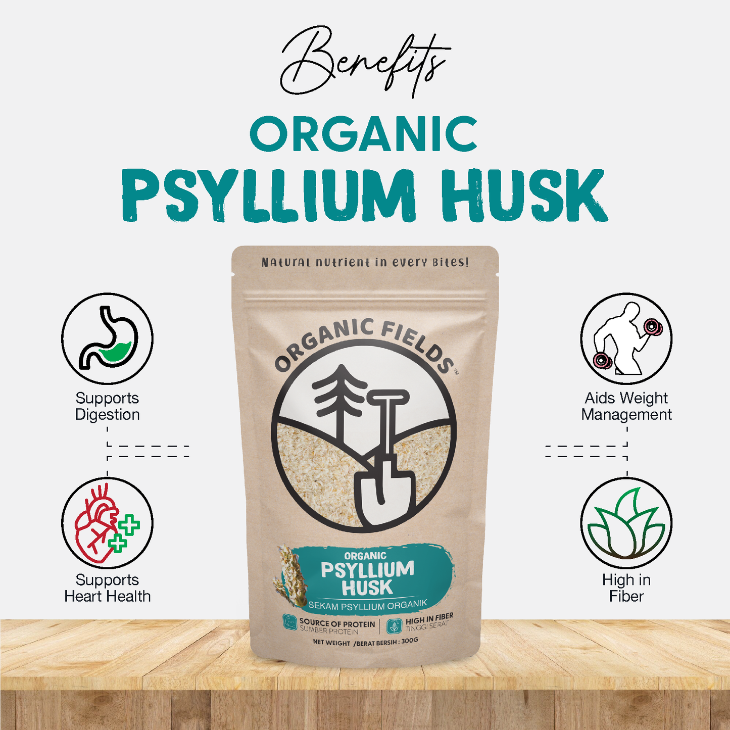 ORGANIC FIELDS Organic Psyllium Husk