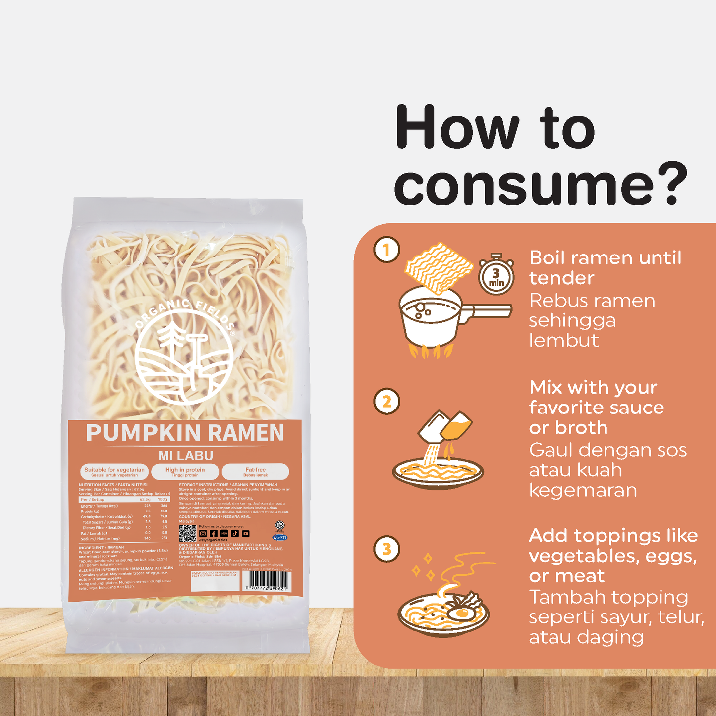 ORGANIC FIELDS Pumpkin Ramen 250g
