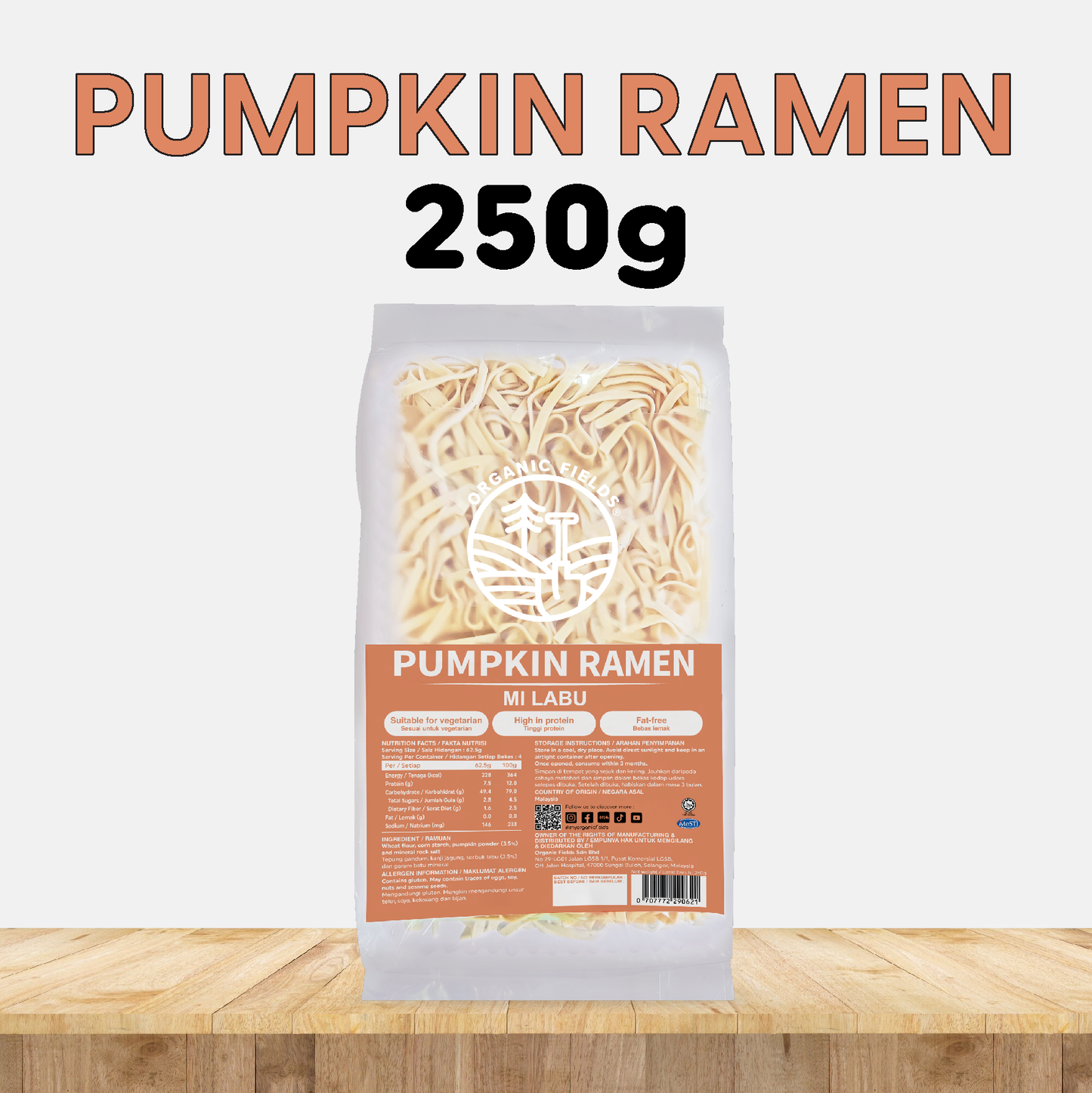 ORGANIC FIELDS Pumpkin Ramen 250g