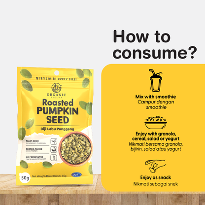 ORGANIC FIELDS Roasted Pumpkin Seed 50g