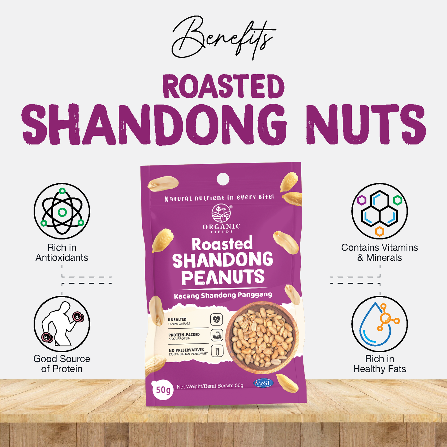 ORGANIC FIELDS Roasted Shandong Peanut 50g
