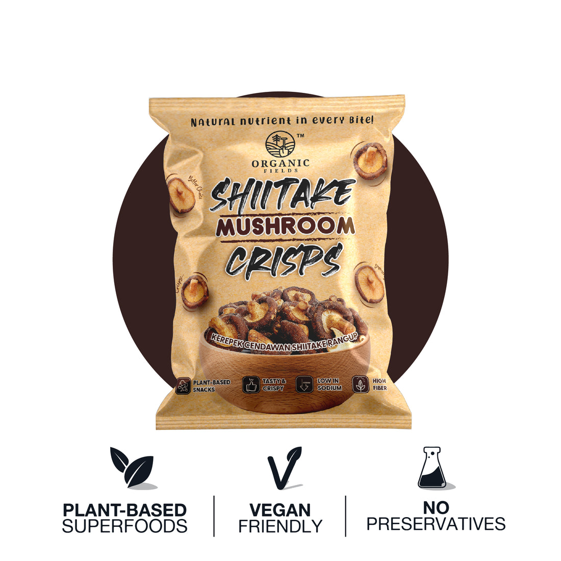 Shiitake Mushroom Crisps 50gm ORGANIC FIELDS