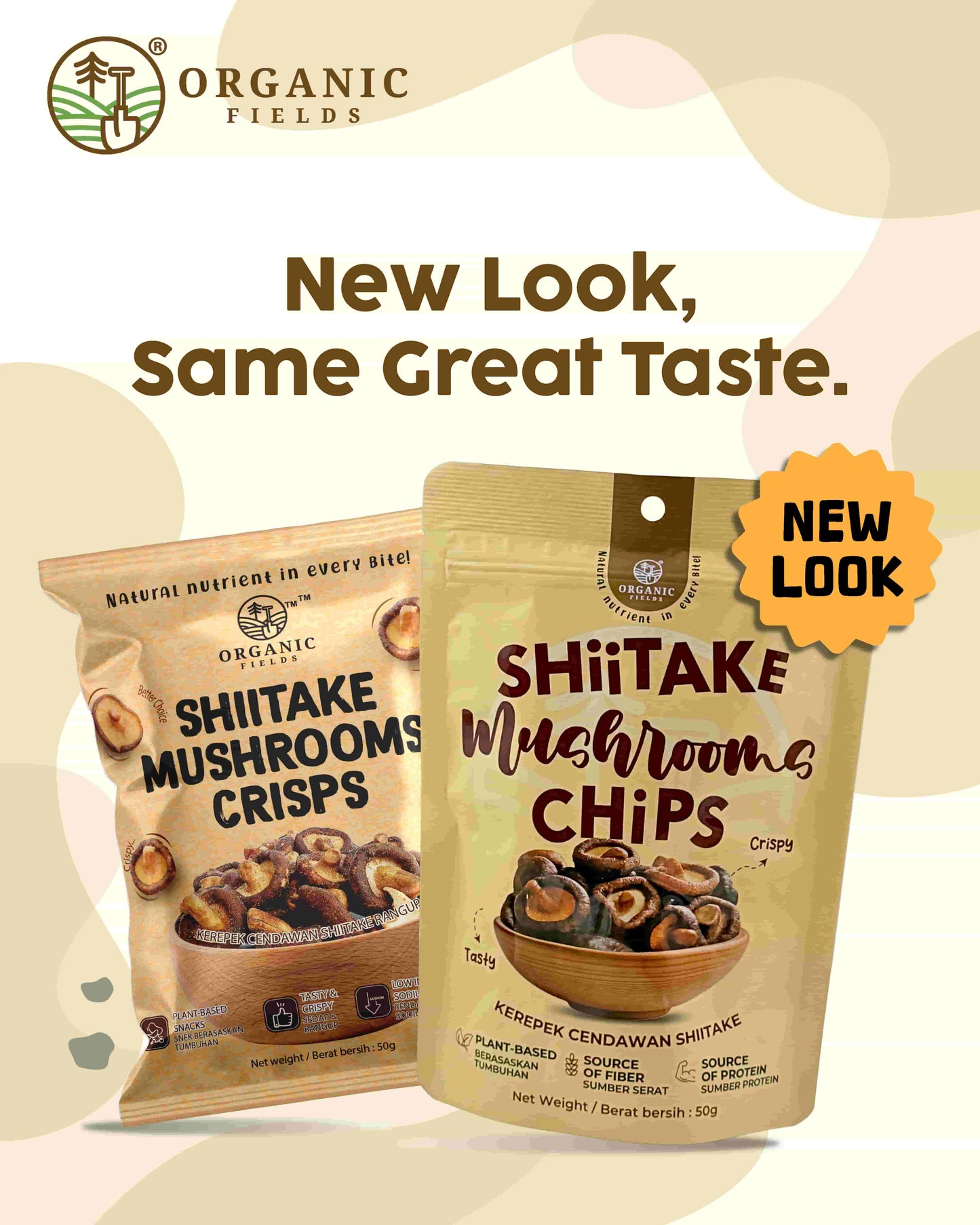 ORGANIC FIELDS Shiitake Mushroom Crisps 50g