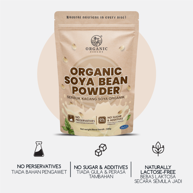 ORGANIC FIELDS Organic Soya Bean Powder 500g