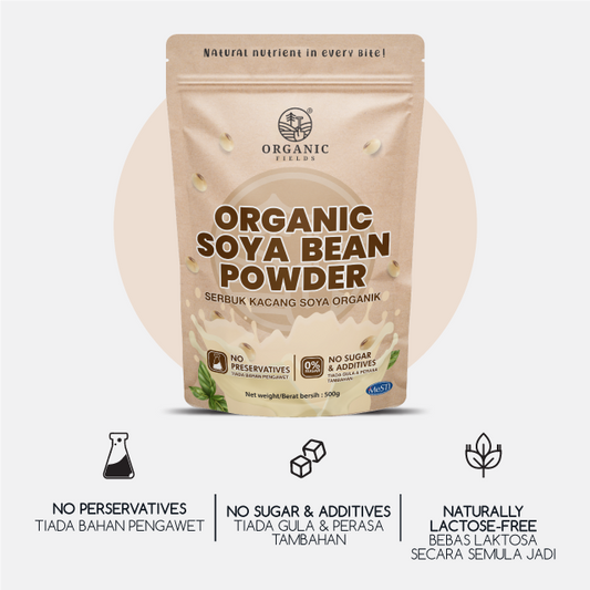 ORGANIC FIELDS Organic Soya Bean Powder 500g