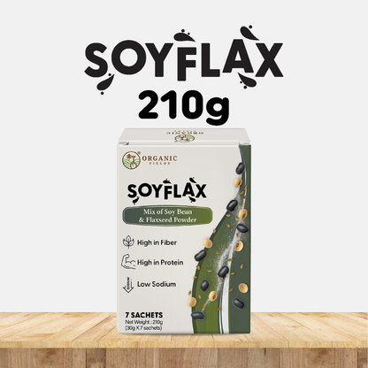 Organic Fields SoyFlax 30g x 7 Sachet | Source of Prebiotic Fiber | Supports Gut Health | No Added Sugar