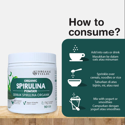ORGANIC FIELDS Organic Spirulina Powder 180g