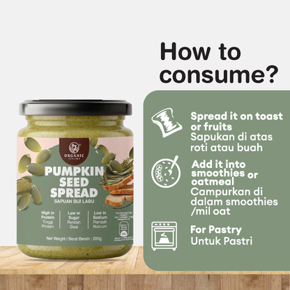 ORGANIC FIELDS Pumpkin Seed Spread 220g | High protein | Low Sodium | Low Sugar