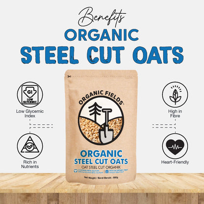 ORGANIC FIELDS Organic Steel Cut Oat 500g