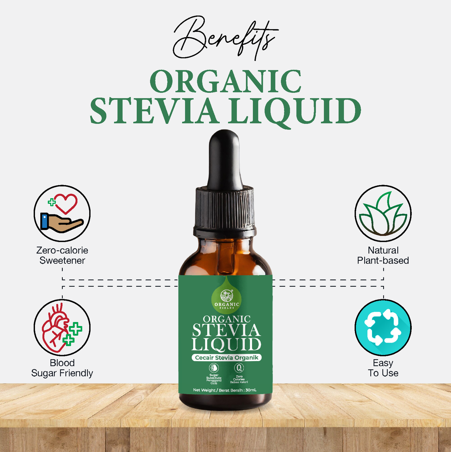 Organic Fields Organic Stevia Liquid 30ml