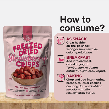 ORGANIC FIELDS Freezed-Dried Strawberry Crisps 50g