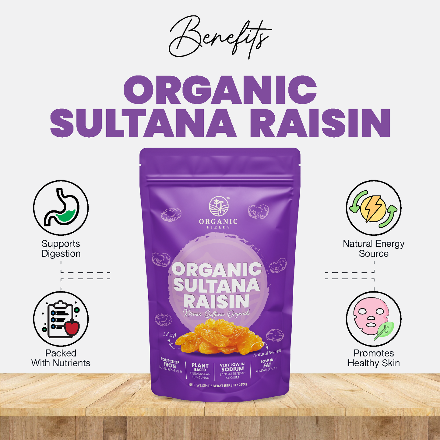 ORGANIC FIELDS Organic Sultana Raisin