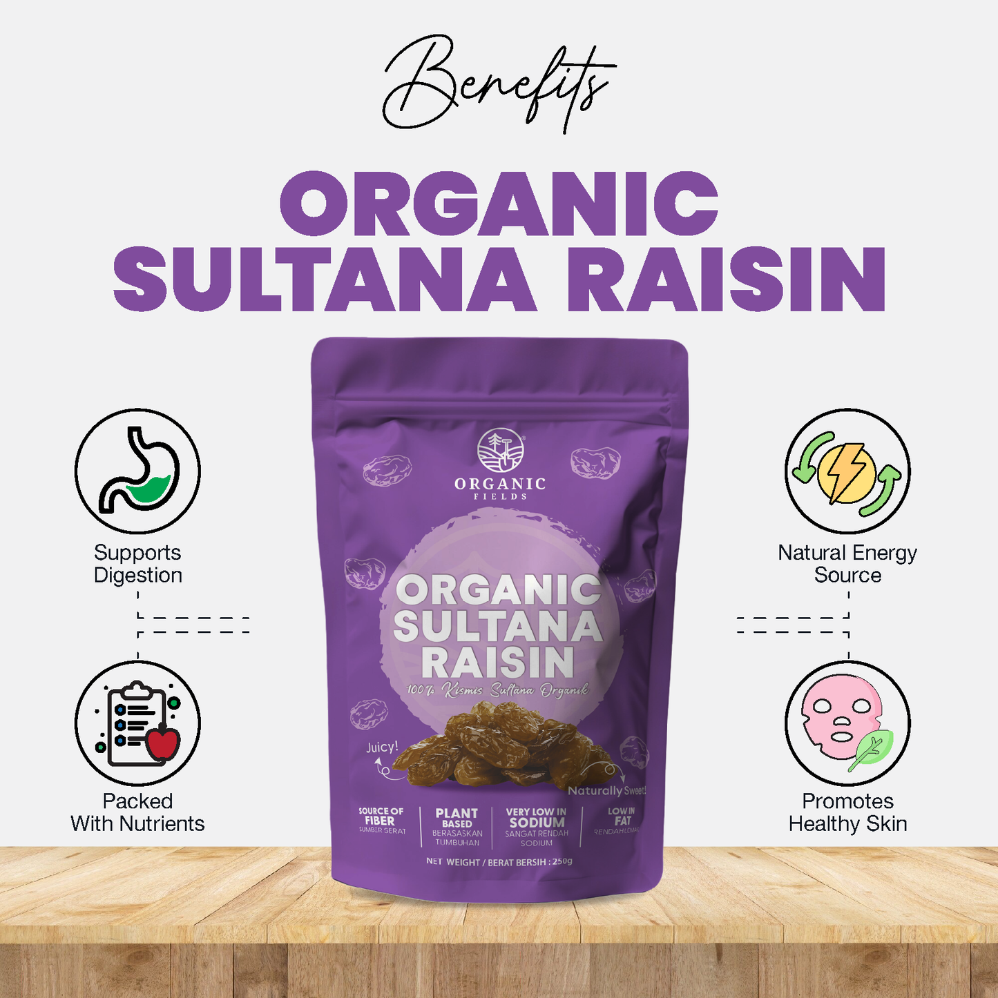 ORGANIC FIELDS Organic Sultana Raisin