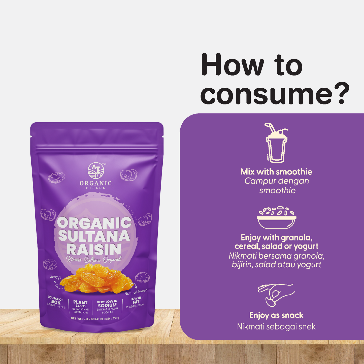 ORGANIC FIELDS Organic Sultana Raisin