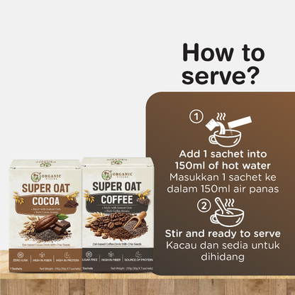 Super Oat Cocoa / Coffee  | Plant-Based Protein | High in Dietary Fiber (210g)