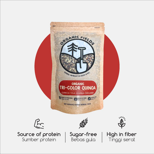 ORGANIC FIELDS Organic Tri-Colour Quinoa 250g