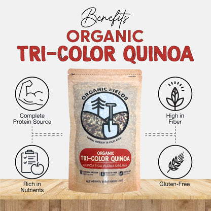 ORGANIC FIELDS Organic Tri-Colour Quinoa 250g