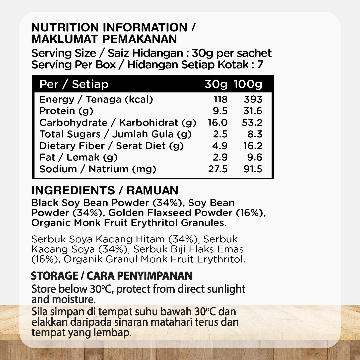 Organic Fields SoyFlax 30g x 7 Sachet | Source of Prebiotic Fiber | Supports Gut Health | No Added Sugar