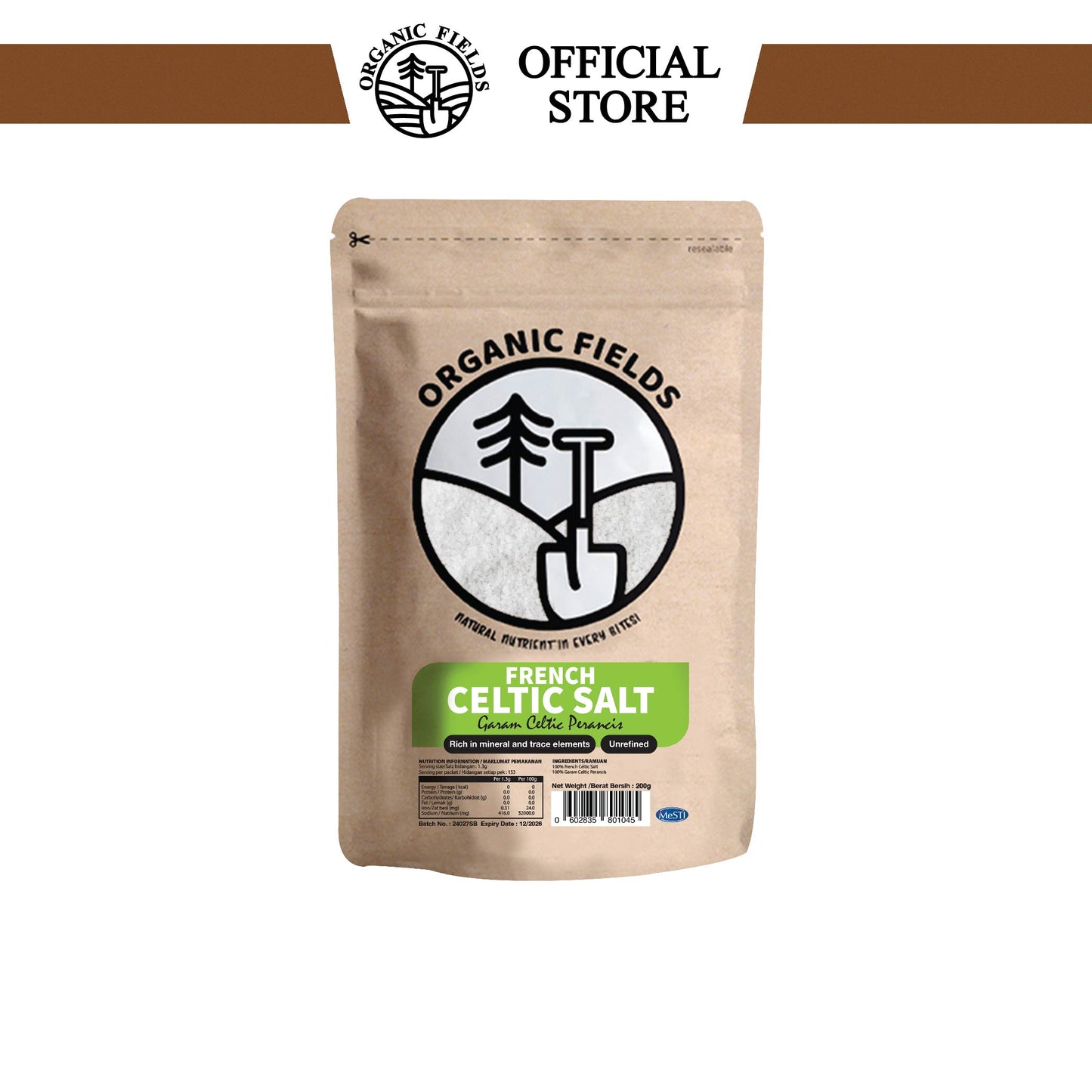 ORGANIC FIELDS French Celtic Salt 200g