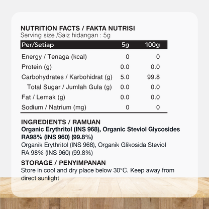 ORGANIC FIELDS Organic Stevia Blend 200g