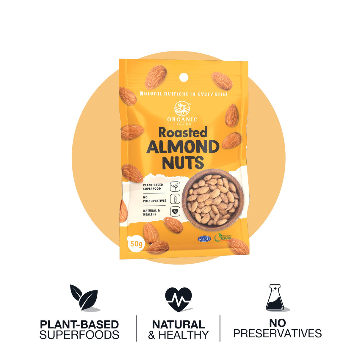 🎁 ORGANIC FIELDS Roasted Almond Nuts (100% off)