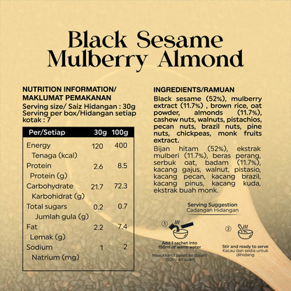 ORGANIC FIELDS Black Sesame Mulberry Almond Powder 210gm