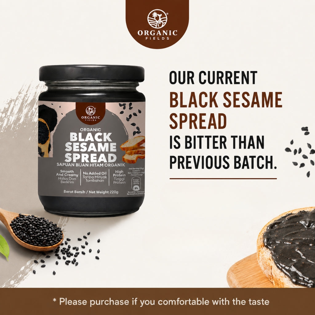 ORGANIC FIELDS Organic Black Sesame Spread 220g
