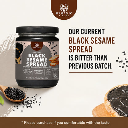 ORGANIC FIELDS Organic Black Sesame Spread 220g