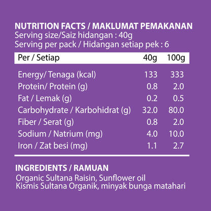 Organic Sultana Raisin 250gm