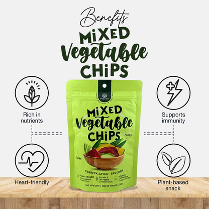 Buy 1 Free 1 | (Short Expiry: 10/ 2026) ORGANIC FIELDS Mix Vegetable Chips 50g