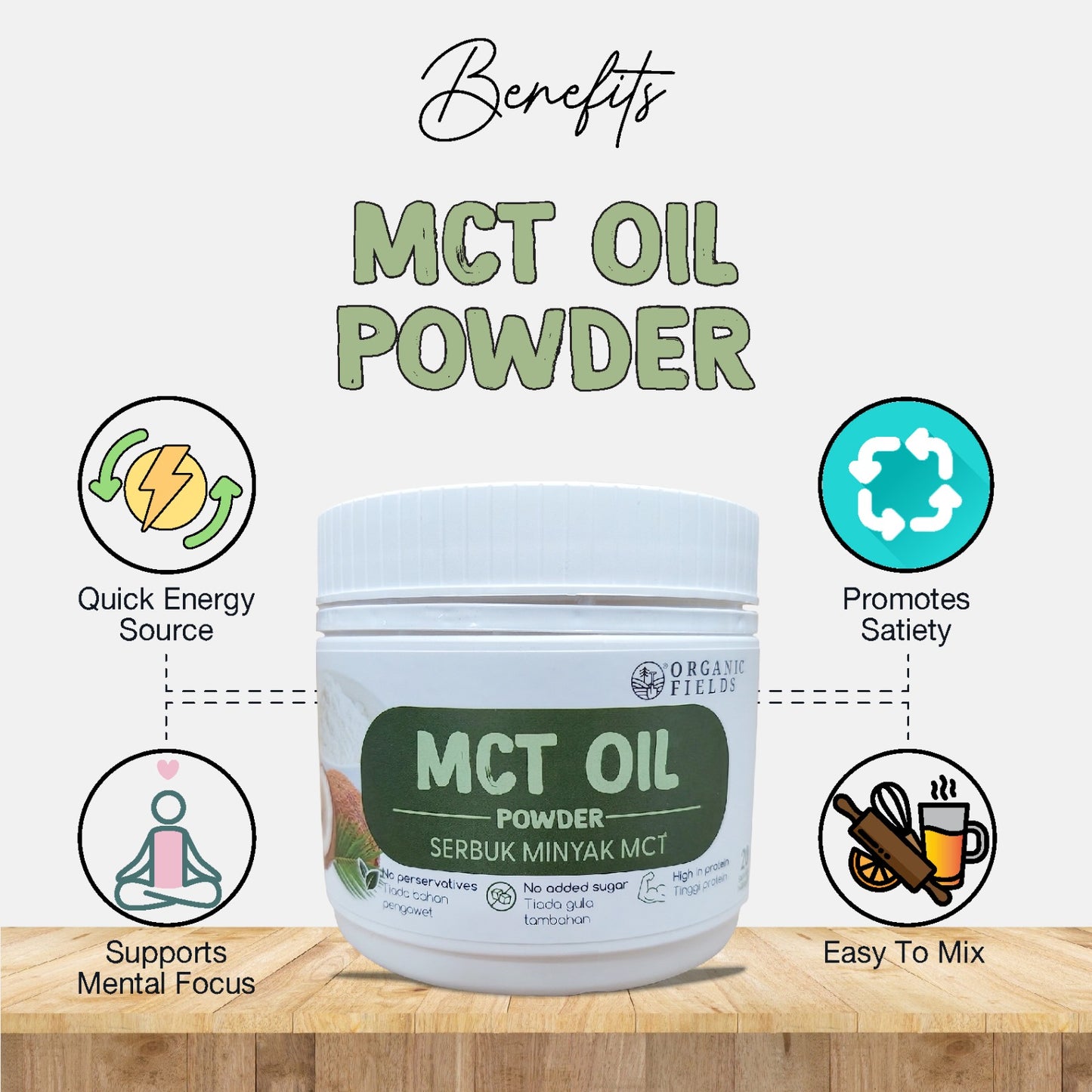 ORGANIC FIELDS MCT Oil Powder 100G