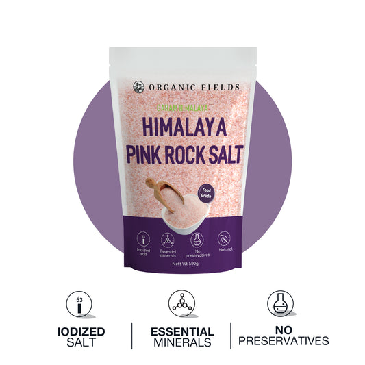 ORGANIC FIELDS Himalaya Pink Rock Salt 500gm