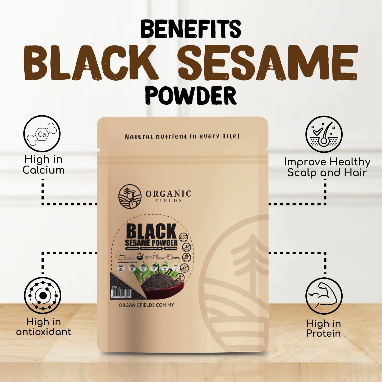 Natural Black Sesame Powder 300gm