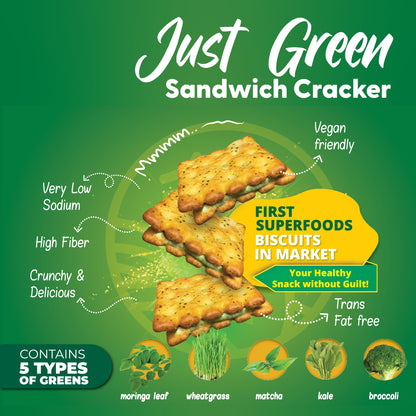 Just Green Sandwich Cracker 180gm