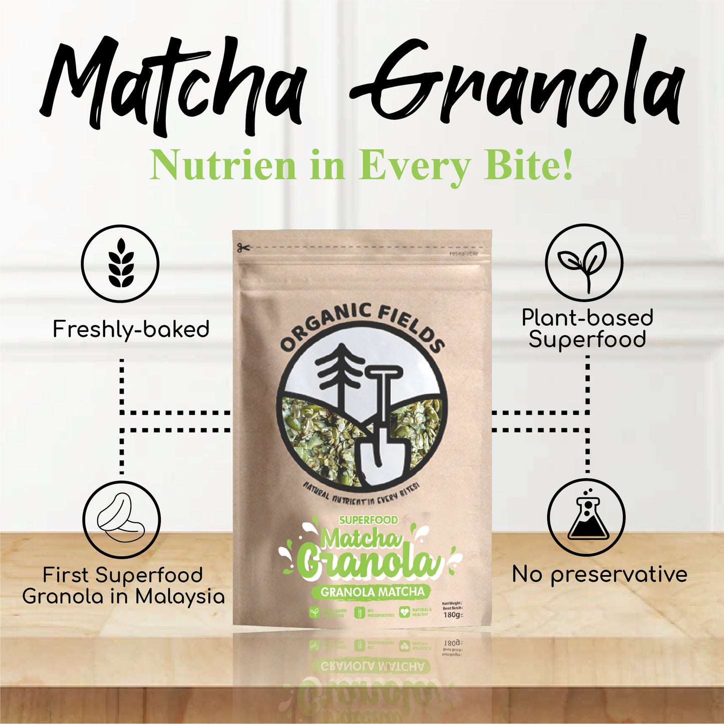 Matcha Granola 180gm