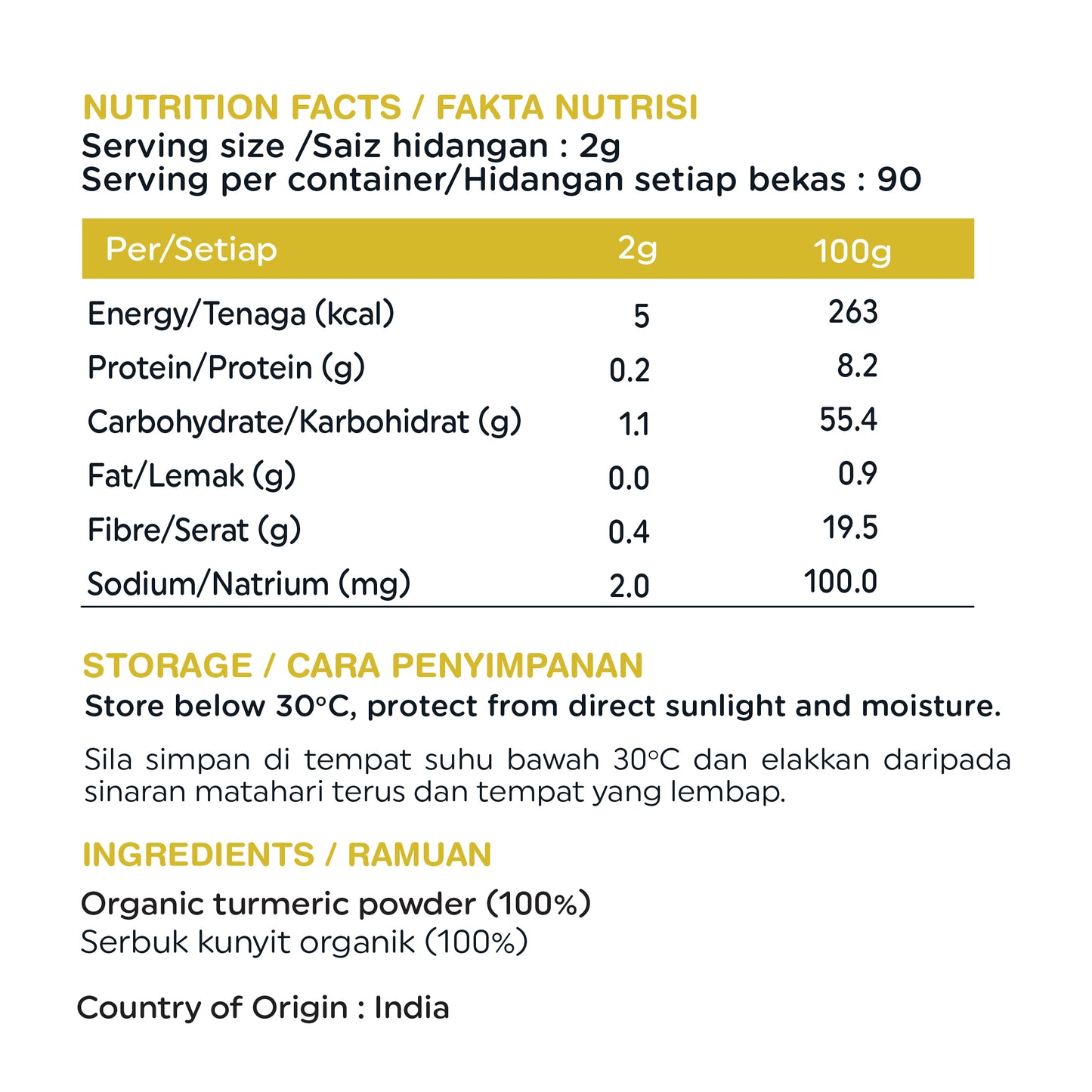 Organic Turmeric Powder 180gm